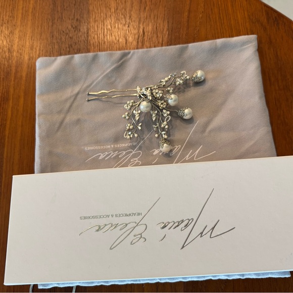 Maria Elena Pearl Bridal Headpiece Pin main image 7